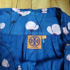 Tory Burch poppy print midi skirt